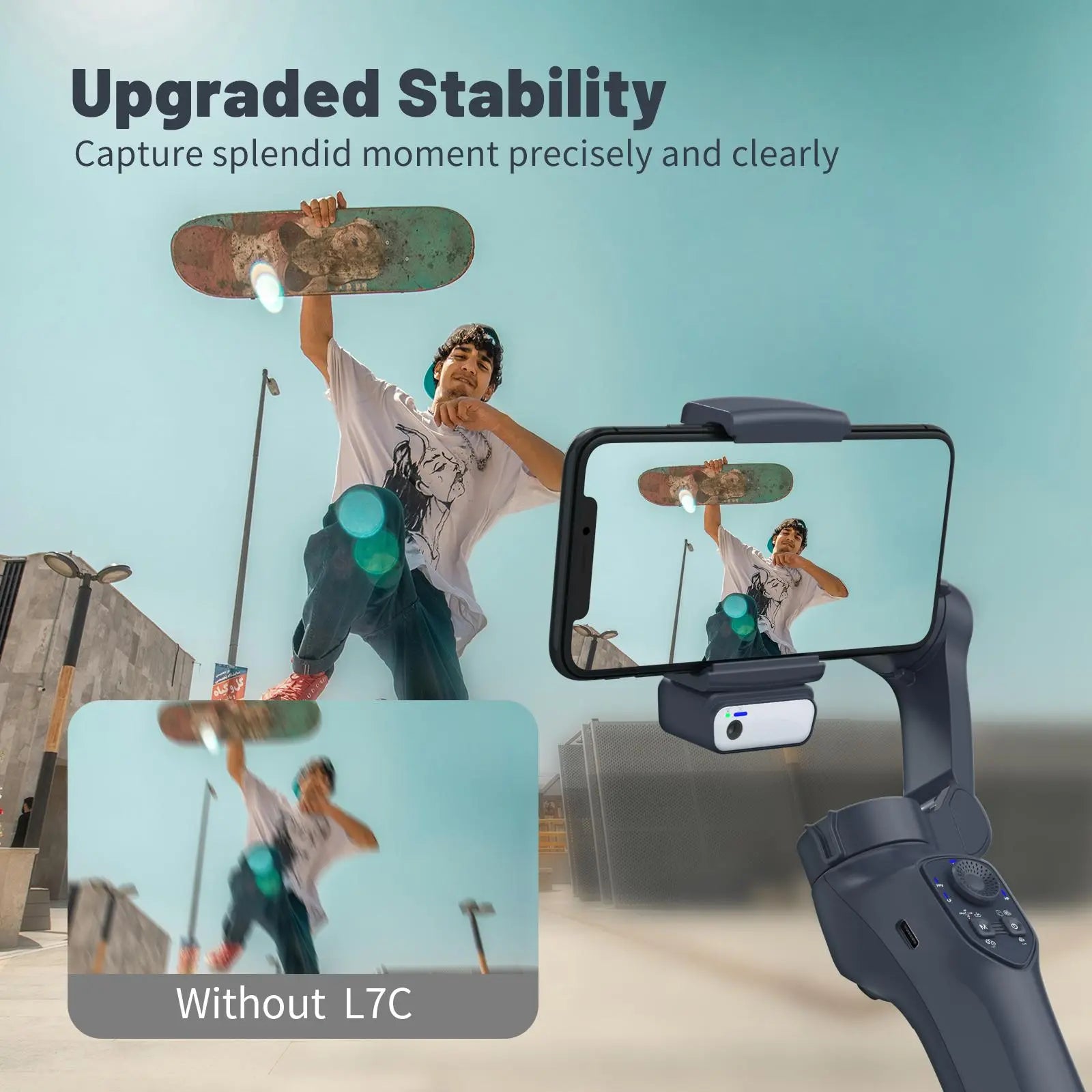 AI Tracking Phone Gimbal Stabilizer, 3-Axis Foldable Smartphone Gimbal with Focus Wheel for Iphone 15/14 Pro Max and Android, Travel and Selfie Accessory, Tech Gimbal
