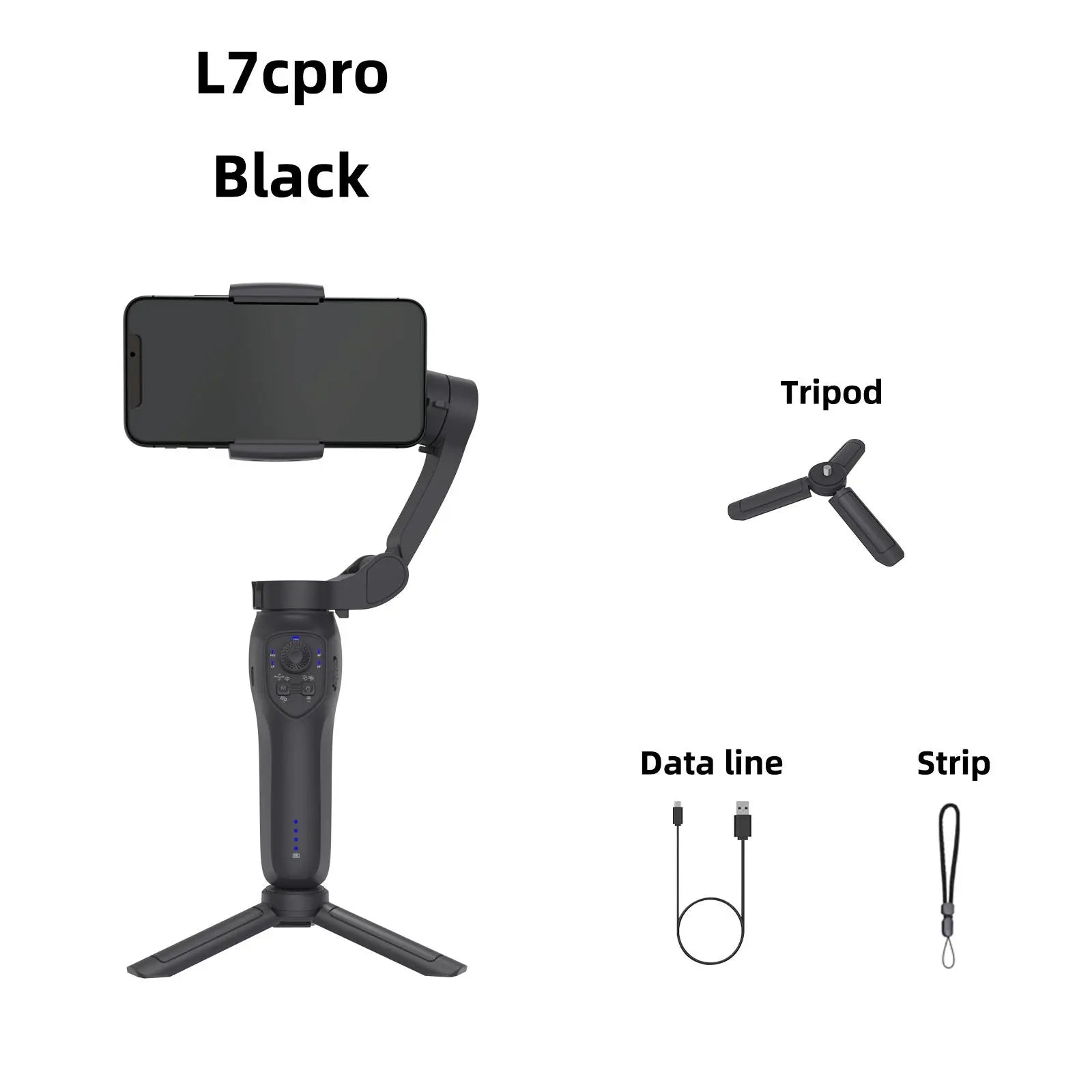 AI Tracking Phone Gimbal Stabilizer, 3-Axis Foldable Smartphone Gimbal with Focus Wheel for Iphone 15/14 Pro Max and Android, Travel and Selfie Accessory, Tech Gimbal